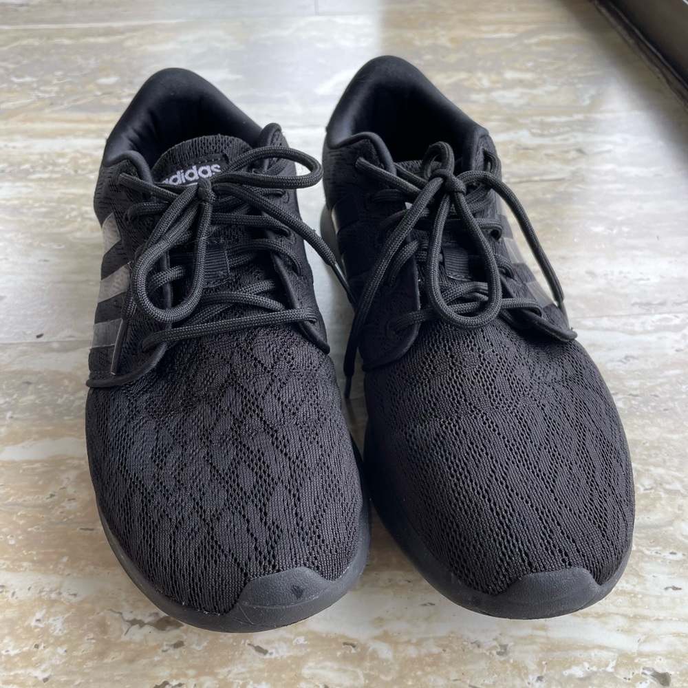 Adidas cloudfoam sneakers. Black with black leopard print. Size 7.5 women’s